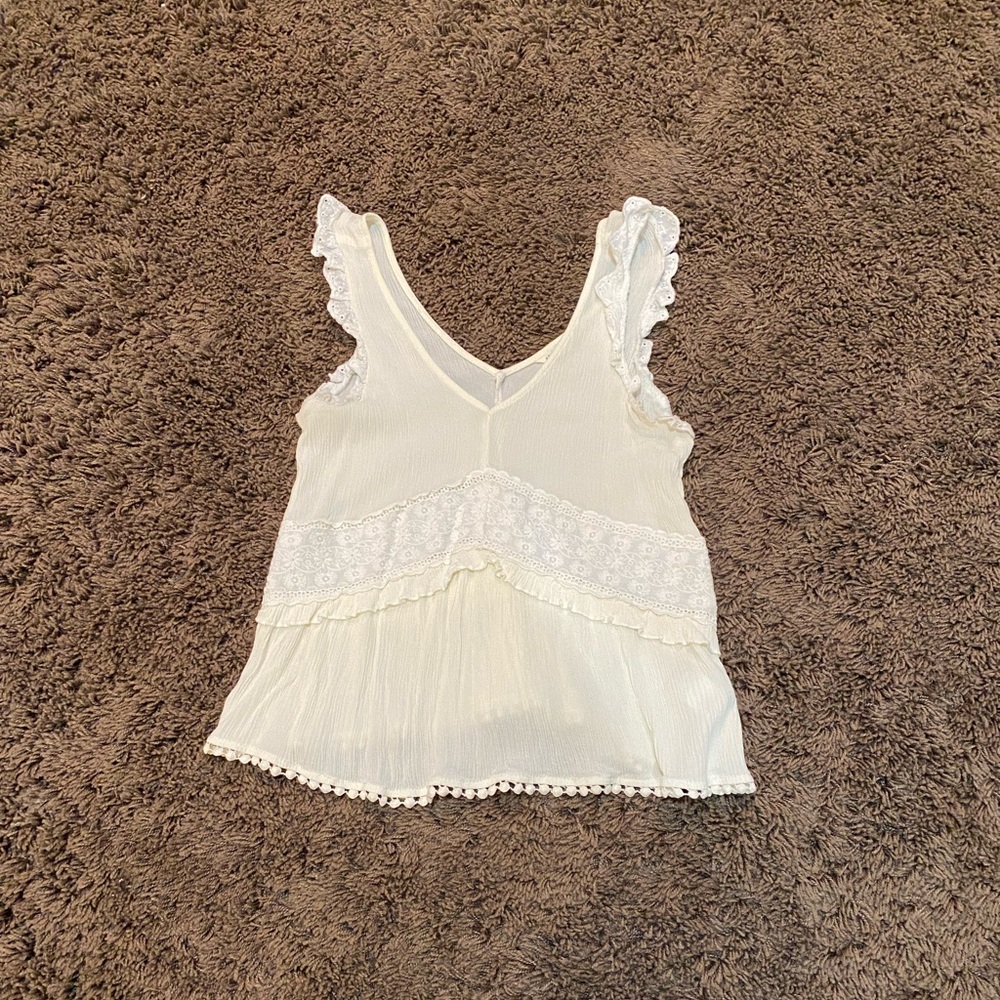 aeropostale cream lace tank top size xs